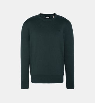 Pull col rond en maille fine - Schott - Vert