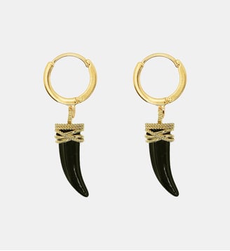 Boucles d'oreilles plaqué or TRIBU - Nilaï - Noir