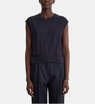 Pull sans manche en coton - LOHANE - Pablo - Marine