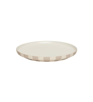 Assiette en grès à rayures - OYOY - Beige