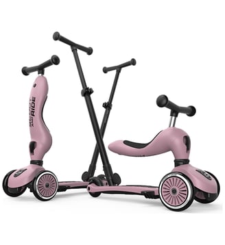 Porteur évolutif Highwaykick 1 Push and Go - Scoot and ride - Rose