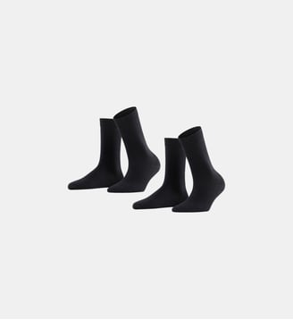 Chaussettes Softmerino 2-Pack Laine Vierge - Falke - Noir clair