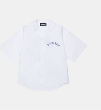 Chemise à manches courtes avec logo - Dsquared2 - Blanc