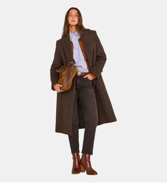 Manteau Manches Longues À Maille Dense Djovanni - Maison 123 - Marron foncé