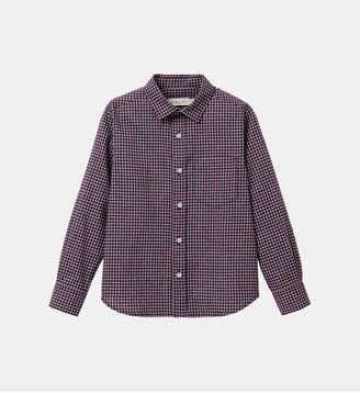 Chemise carreaux effet flanelle Garçon - Cyrillus - Carreaux bordeaux