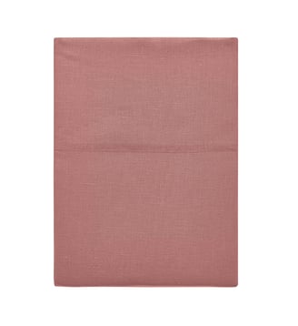 Drap plat uni en lin lavé, NOUVELLE VAGUE - Alexandre Turpault - Rouge brindille