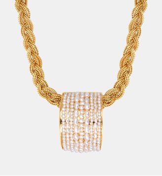 Collier   doré à l'or fin - Dalila - Satellite - Blanc