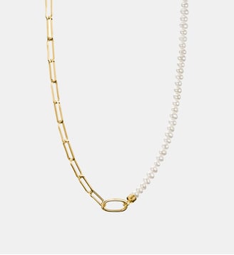 Collier Charm Paperclip et perles avec un Connect Link - Thomas Sabo - Or