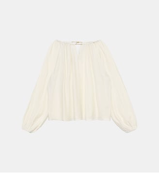 Blouse manches longues col coulissant uni BINTY La Petite Etoile