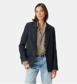 Veste de tailleur rayures tennis - Ikks - Bleu marine