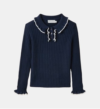 Pull en fine jauge Fille - Cyrillus - Marine