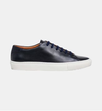 Baskets Derby Idol En Cuir - Hackett London - Marine blue