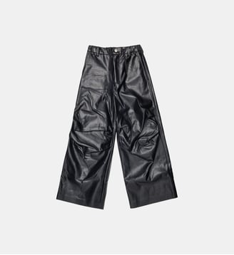 Pantalon wide leg effet enduit - MM6 Maison Margiela - Noir