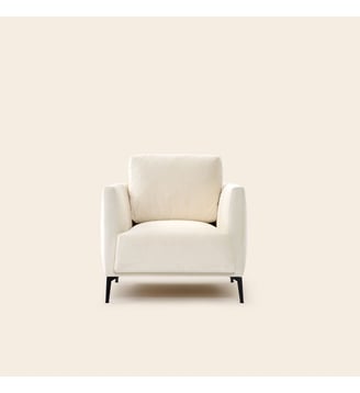 Fauteuil  Revêtement en tissu natté - Madura - Velours ivoire