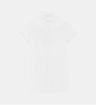 Robe courte chemise uni REILA - La Petite Etoile - Blanc