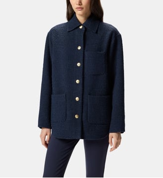 Veste en tweed à motifs surdimensionnée - Pinko - Bleu ténèbre