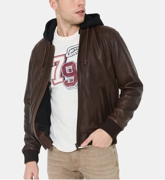Veste en cuir DJIBRIL CUIR - Chevignon - Marron
