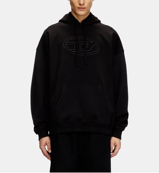 Sweat-shirt à capuche avec Oval D embossé - Diesel - Noir
