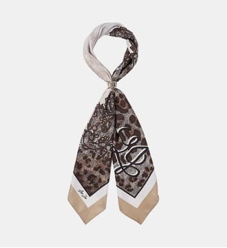Foulard grand format avec imprimé animalier - Liu Jo - Animalier avec dentelle