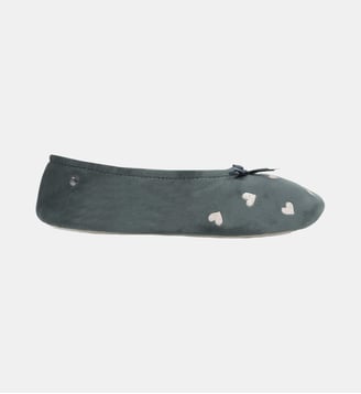 Chaussons ballerines velours félin et noeud-Léopard-41/42 - Isotoner - Sauge et crème