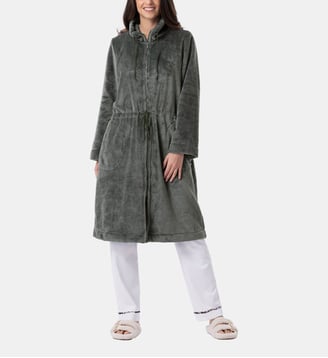 Veste zippée en peluche flanelle ESSENTIEL H53B - Lingerie Le Chat - Vert