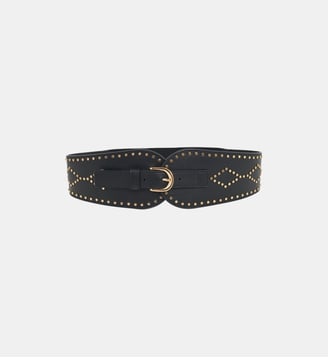 Ceinture corset en cuir - OLYMPE STUDS - Gerard Darel - Noir