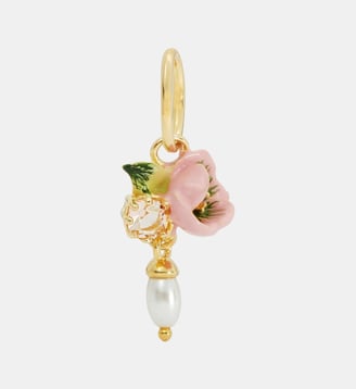 Pendentif héllébore rose et perle fantaisie, Féminité et Douceur - Les Néréides - Rose