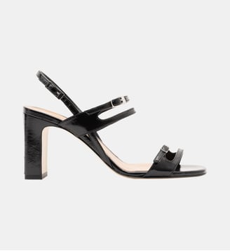 Bristol - Sandales En Cuir Nappa Verni Souple Noir - Parallèle - Noir