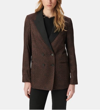 Veste de tailleur imprimé léopard - Ikks - Marron chocolat