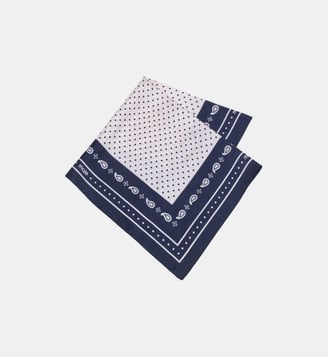 Bandana 60x60 imprimé en soie - Maje - Marine pois bandana print