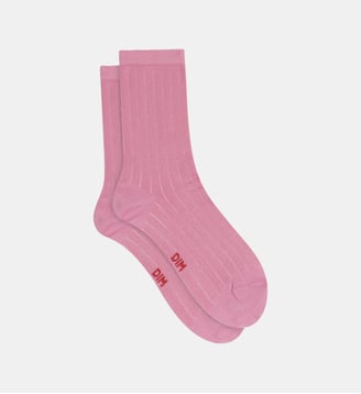 Mi-chaussettes effet satiné Mode - Dim - Rose