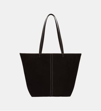 Grand Cabas Daily en cuir velours - Vanessa Bruno - Noir