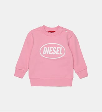 Sweat-shirt à col rond avec logo - Diesel Kids - Rose vif