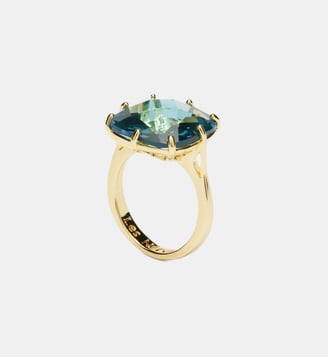 Bague solitaire pierre carrée la diamantine acqua azzura - Les Néréides - Bleu