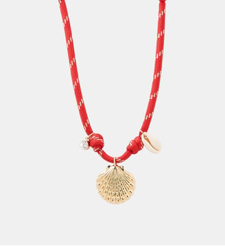 Collier cordons rouge à charms coquillage - Balaboosté - Rouge