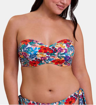 Haut de maillot de bain bandeau Curaçao - Sans Complexe - Imprimé tropical multicolore