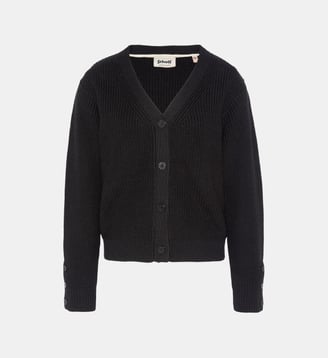Cardigan à maille côtelet - Schott - Noir