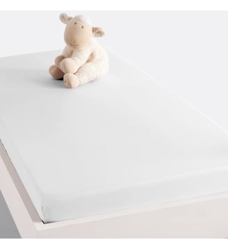 Drap-housse enfant, en coton, bonnet 25 cm - La Redoute Interieurs - Blanc