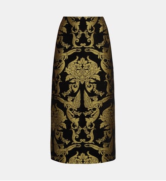 Jupe Pencil Cherubs Jacquard Black - La DoubleJ - Noir