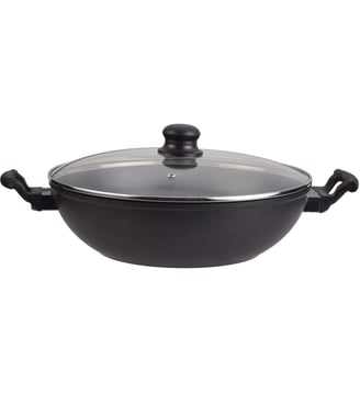 Wok Aluminium forgé Noir diam32cm - Essentiel B - Coloris unique