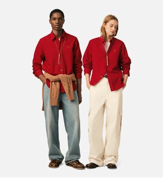 Chemise unisexe en coton Ami de Coeur - AMI Paris - Rouge rubis