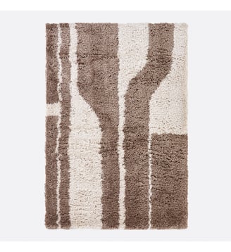 Tapis poils longs, motifs abstraits - La Redoute Interieurs - Ecru et noir