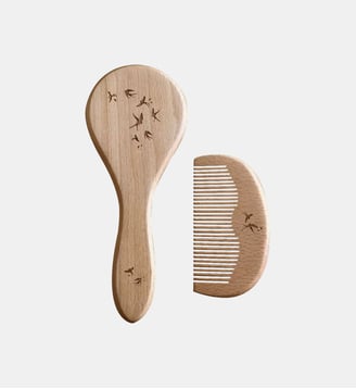 Ensemble brosse et peigne bébé - Zakuw - Marron