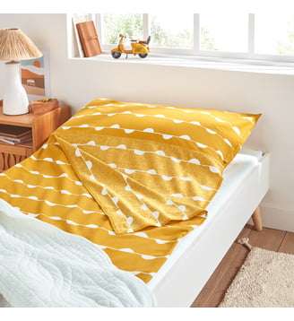 Drap de couchage 100% coton - La Redoute Interieurs - Imprimé jaune et blanc