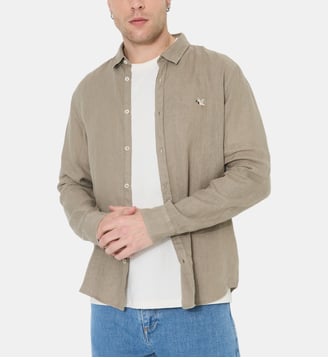 Chemise en lin LINO manches longues - Chevignon - Kaki