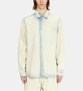 Chemise en denim délavé effet X-Ray fluide - Diesel - Bleu clair