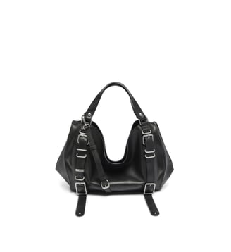 D-One-Sac medium à poignée supérieure en cuir traité - Diesel - Noir