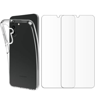 Pack Samsung A26 coque + verre trempé - Essentiel B - Transparent