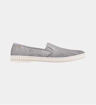 Espadrilles en cuir suédé - Rivieras - Gris