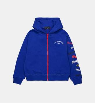 Sweat-shirt zippé avec logo - Dsquared2 - Bleu